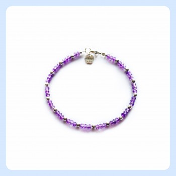 Silver and amethyst bracelet