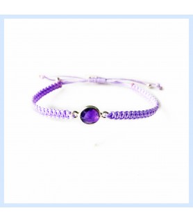 Macrame / amethyst bracelet