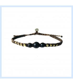 Macrame / lava stone bracelet