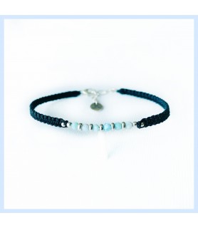 Larimar / macrame bracelet
