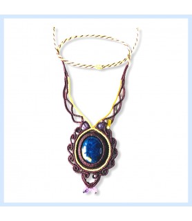Macrame necklace with sodalite